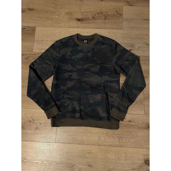 OAKLEY Men’s Crew Neck Custom Fit Pullover Sweatshirt Size Large Camo - Picture 1 of 3